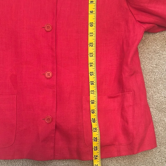 Talbots Pink 100% Irish Linen Button Up Suit Jacket Women’s 12 Casual Business - Picture 6 of 8